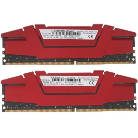 Оперативная память G.SKILL RipjawsV (F4-3000C16D-32GVRB) 32 ГБ красный