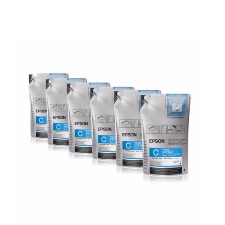 Картридж струйный Epson T7412 (C13T773240) голубой (в упаковке 6 шт) (с чипом)