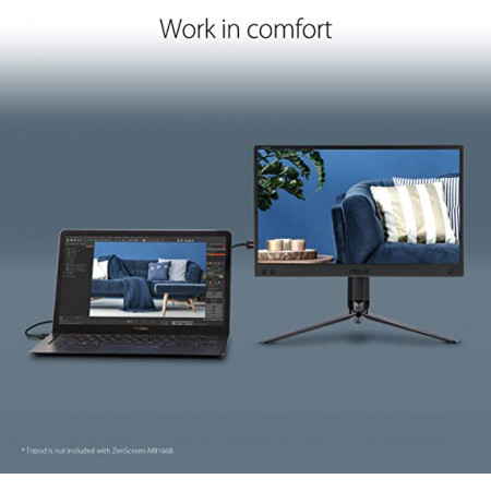 15.6" Монитор ASUS ZenScreen MB166B (90LM07D3-B02170) черный