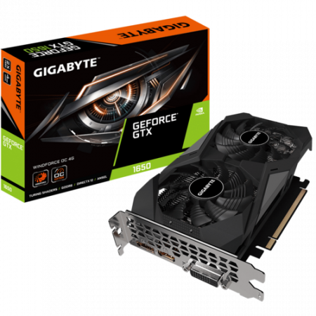Видеокарта GIGABYTE GeForce GTX 1650 D6 WINDFORCE OC (GV-N1656WF2OC-4GD) черный