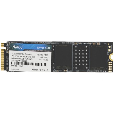 512 ГБ SSDдиск Netac N930E Pro (NT01N930E-512G-E4X) черный