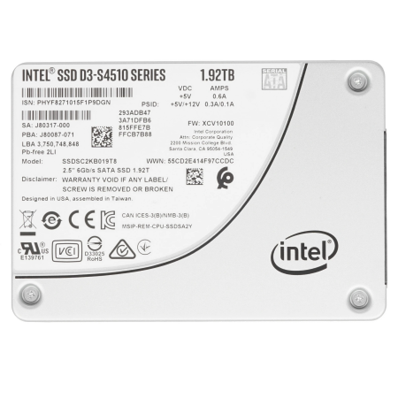 1920 ГБ SSD диск Intel D3-S4510 Series (SSDSC2KB019T801) белый