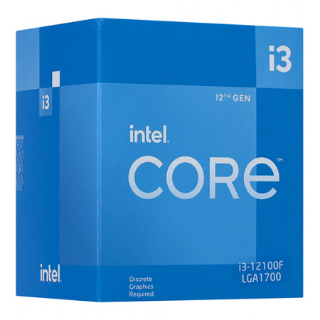 Процессор Intel Core i3-12100F BOX с кулером (BX8071512100F) серый