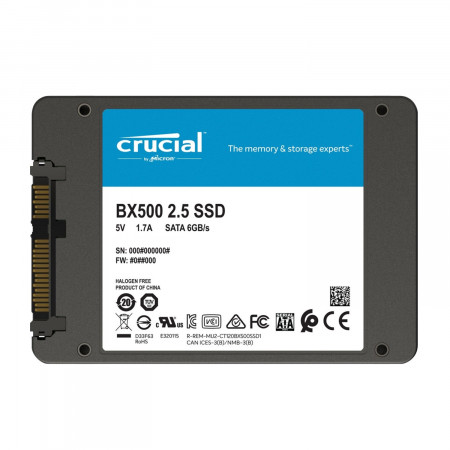 500 ГБ SSD диск Crucial BX500 (CT500BX500SSD1) черный