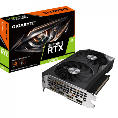 Видеокарта GIGABYTE GeForce RTX 3060 Ti WINDFORCE OC (GV-N306TWF2OC-8GD) 8 Гб черный