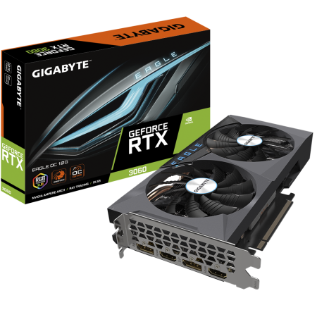 Видеокарта GIGABYTE GeForce RTX 3060 EAGLE OC (GV-N3060EAGLE OC-12GD 2.0) 12 Гб черный