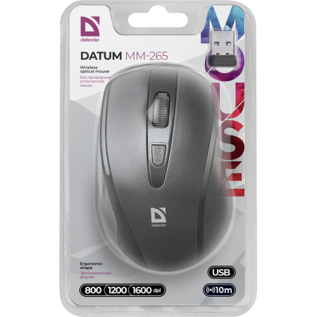 Мышь беспроводная Defender Datum MM-265 (52265) черный