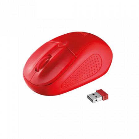 Мышь беспроводная Trust Primo Wireless красный