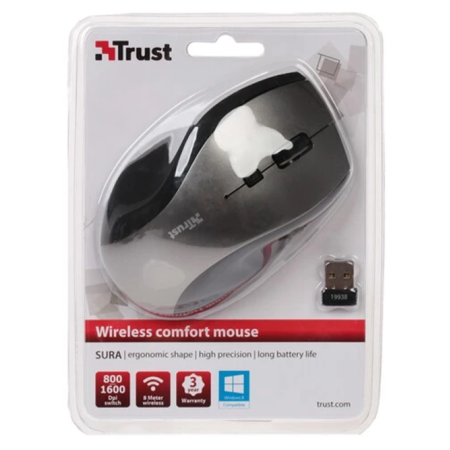 Мышь беспроводная Trust SURA (19938) серый