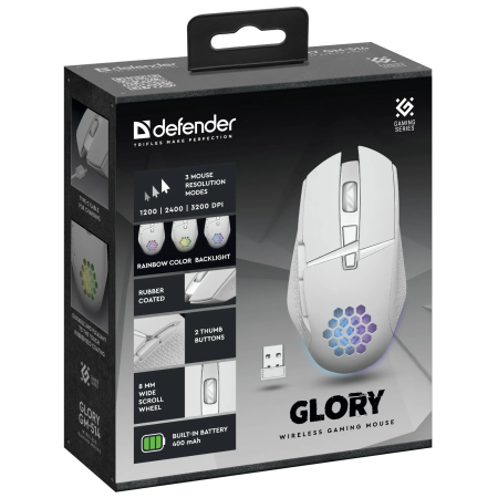 Мышь беспроводная Defender Glory GM-514 (52513) белый