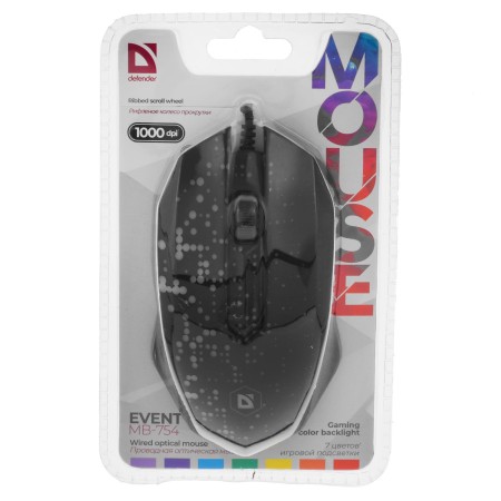 Мышь проводная Defender Event MB-754 (52754) черный