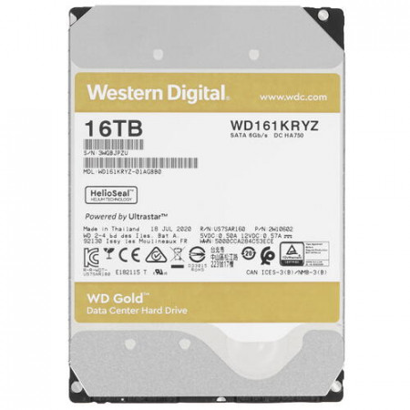 16 ТБ Жесткий диск Western Digital Gold (WD161KRYZ) серый