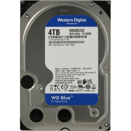 4 ТБ Жесткий диск Western Digital Blue (WD40EZAZ) серый