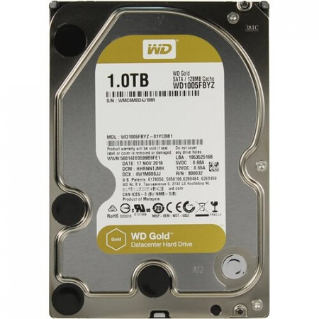 1 ТБ Жесткий диск Western Digital Gold (WD1005FBYZ) серый