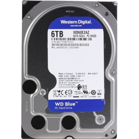6 ТБ Жесткий диск Western Digital Blue (WD60EZAZ) серый