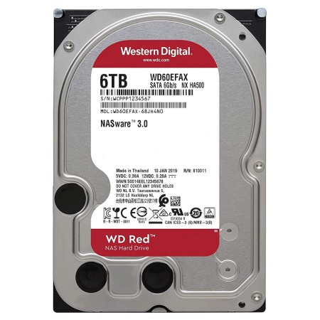 6 ТБ Жесткий диск Western Digital Red IntelliPower (WD60EFAX) серый