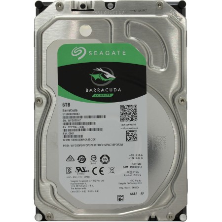 6 ТБ Жесткий диск Seagate Barracuda (ST6000DM003) серый