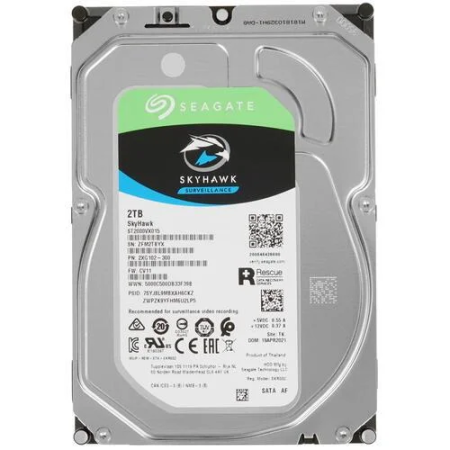 2 ТБ Жесткий диск Seagate SkyHawk (ST2000VX008) серый