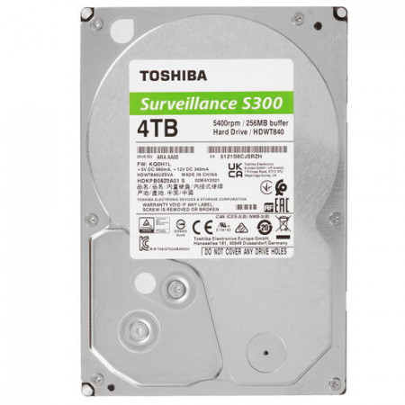 4 ТБ Жесткий диск Toshiba S300 (HDWT840UZSVA) серый