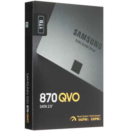 1 ТБ SSD диск Samsung 870 QVO (MZ-77Q1T0BW) черный