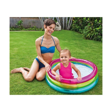 Бассейн надувной INTEX Rainbow 57104NP (86x86х25 см) розовый
