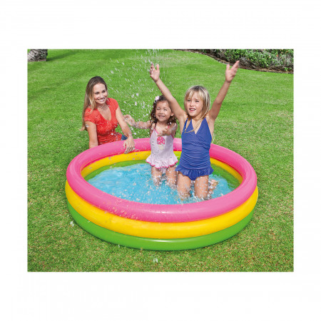 Бассейн надувной детский INTEX Sunset Glow 57422NP (147x147x33 см) розовый