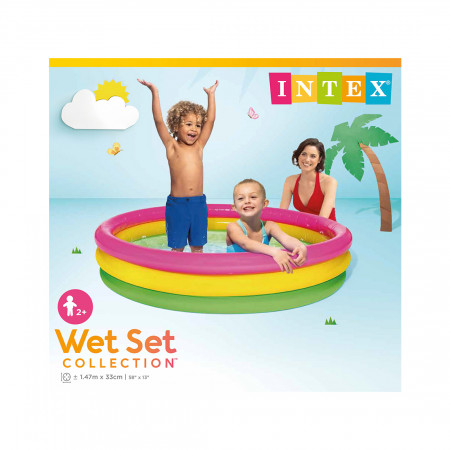 Бассейн надувной детский INTEX Sunset Glow 57422NP (147x147x33 см) розовый