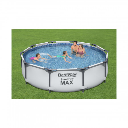 Бассейн каркасный Bestway Steel Pro MAX 56406 (305x305x76 см) серый