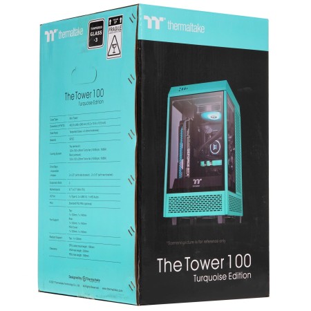 Корпус Thermaltake The Tower 100 Turquoise (CA-1R3-00SBWN-00) бирюзовый
