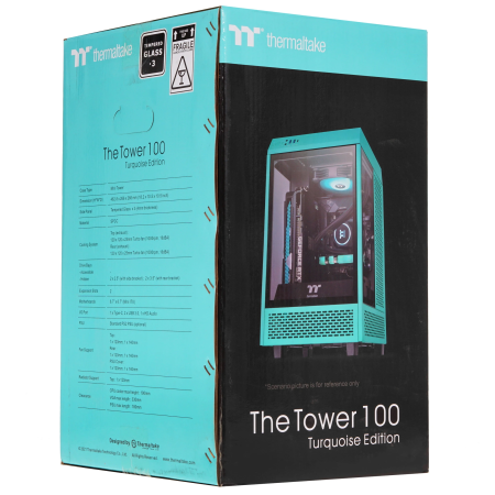 Корпус Thermaltake The Tower 100 Turquoise (CA-1R3-00SBWN-00) бирюзовый