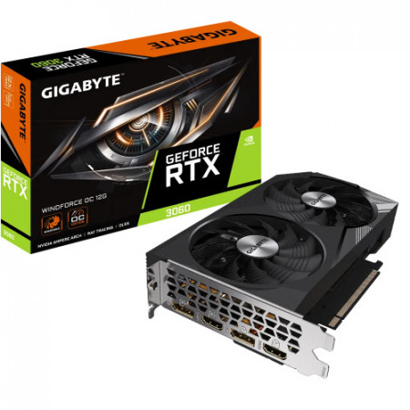 Видеокарта GIGABYTE GeForce RTX 3060 WINDFORCE OC (GV-N3060WF2OC-12GD) черный