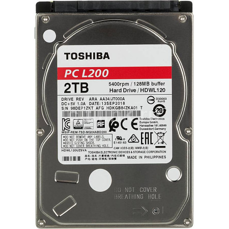 2 ТБ Жесткий диск Toshiba L200 (HDWL120UZSVA) серый