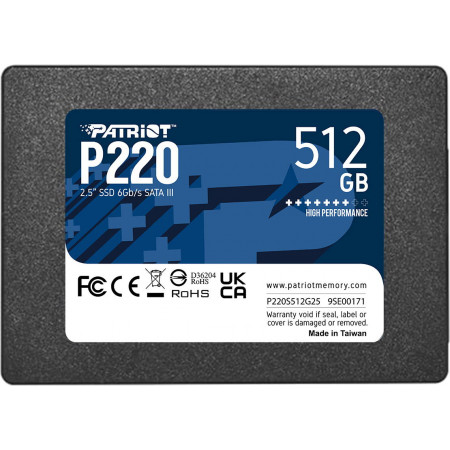 512 ГБ SSD диск Patriot P220 (P220S512G25) черный