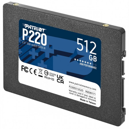 512 ГБ SSD диск Patriot P220 (P220S512G25) черный