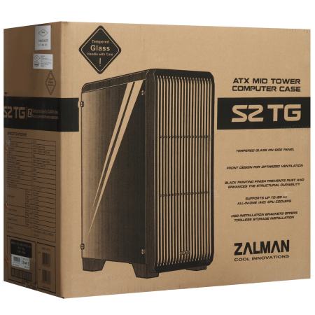 Корпус Zalman S2 TG (S2 TG Black) черный