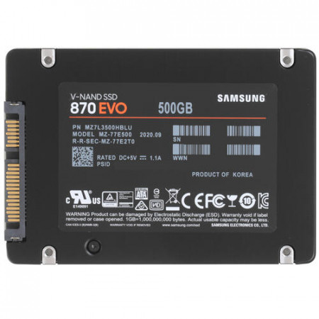 500 ГБ SSD диск Samsung 870 EVO (MZ-77E500B/EU) черный