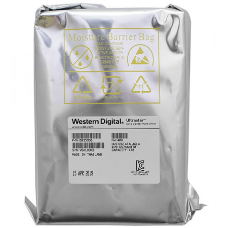 4 ТБ Жесткий диск Western Digital Ultrastar DC HC310 (HUS726T4TALA6L4) серый