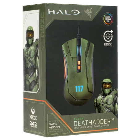 Мышь проводная Razer DeathAdder V2 HALO INFINITE (RZ01-03210300-R3M1) зеленый