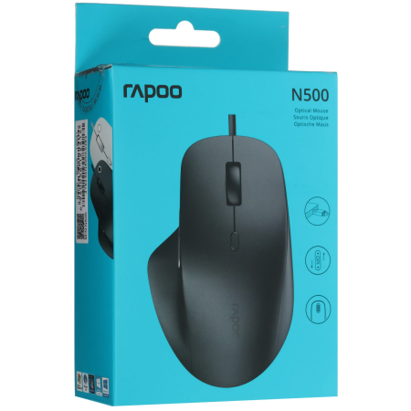 Мышь проводная Rapoo N500 черная