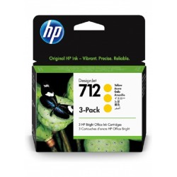 Картридж струйный HP 712 (3ED79A) жёлтый (в упаковке 3 шт) (с чипом)