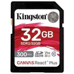 32 ГБ Карта памяти Kingston Canvas React Plus SDHC (SDR2/32GB) черный