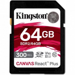 64 ГБ Карта памяти Kingston Canvas React Plus SDXC (SDR2/64GB) черный