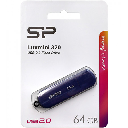 64 ГБ USB Флеш-накопитель Silicon Power LuxMini 320 (SP064GBUF2320V1B) синий