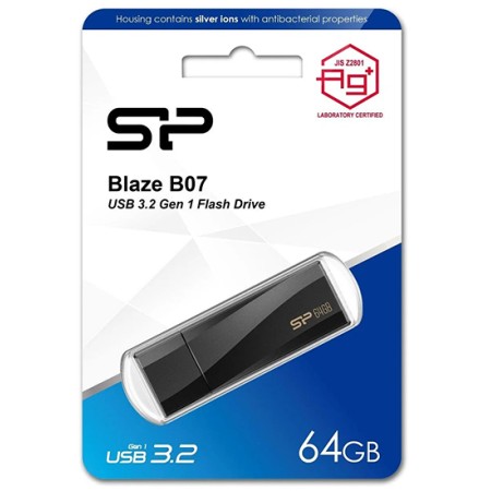 64 ГБ USB Флеш-накопитель Silicon Power Blaze B07 (SP064GBUF3B07V1K) черный