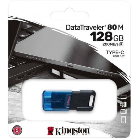 128 ГБ USB Флеш-накопитель Kingston DataTraveler 80M (DT80M/128GB) черный