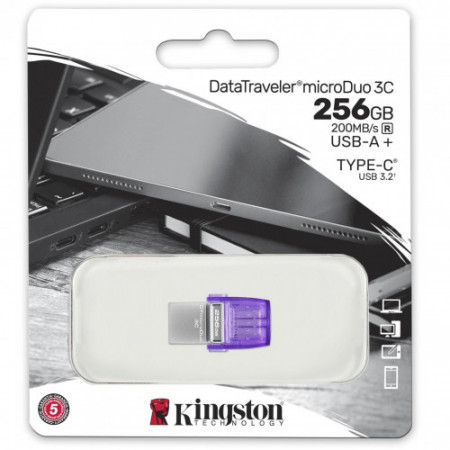 256 ГБ USB Флеш-накопитель Kingston DataTraveler MicroDuo 3C (DTDUO3CG3/256GB) фиолетовый