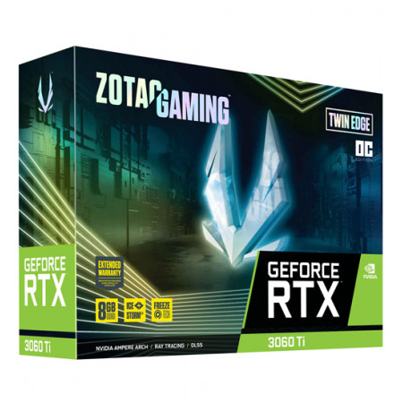 Видеокарта ZOTAC GAMING RTX 3060 Ti Twin Edge OC (GDDR6X) (ZT-A30620H-10P) серый