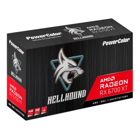 Видеокарта PowerColor AMD Radeon RX 6700 XT Hellhound (AXRX 6700XT 12GBD6-3DHL) 12 Гб черный