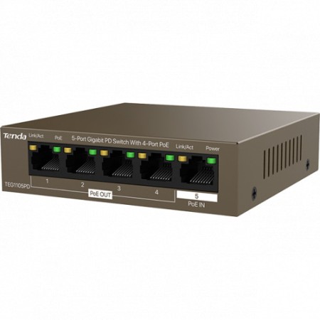 Коммутатор Tenda TEG1105PD коричневый