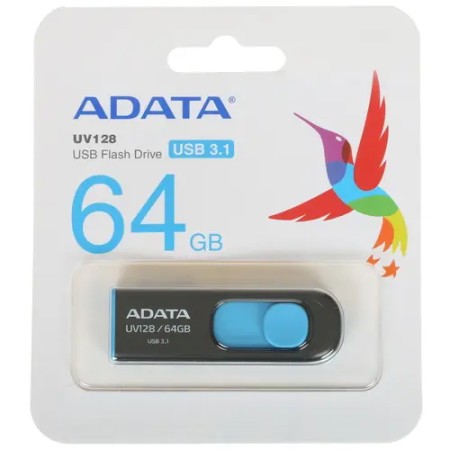 64 ГБ USB Флеш-накопитель ADATA UV128 (AUV128-64G-RBE) черный